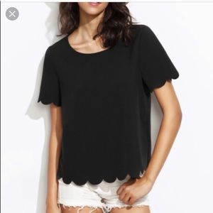 Topshop Scalloped Top